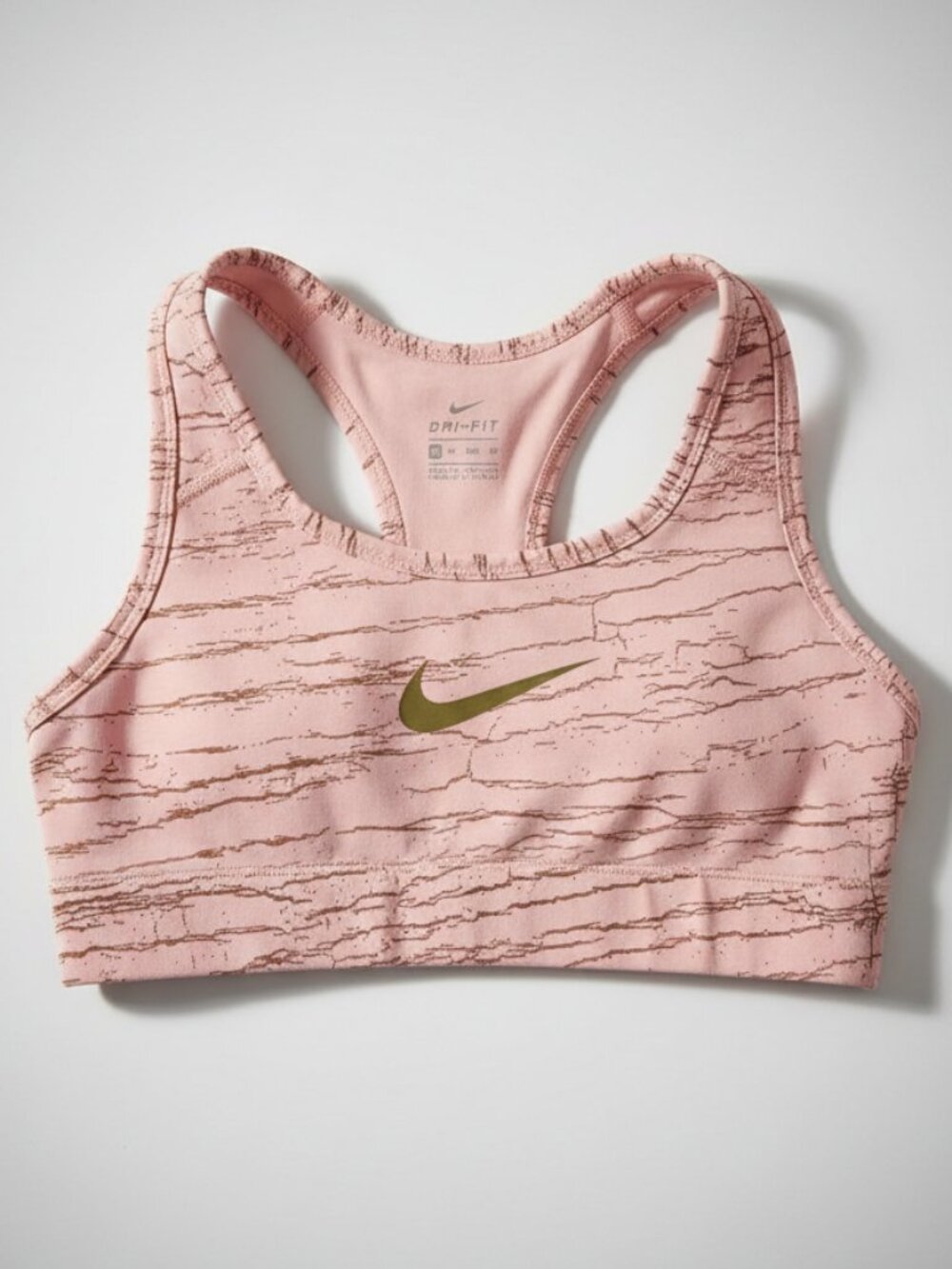 Nike Dri‑FIT Pink Gold Streak Sports Bra XS